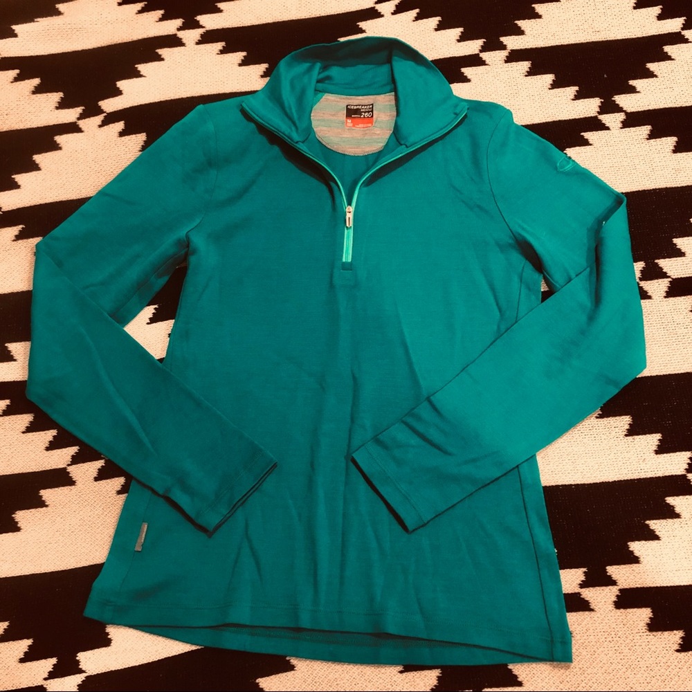 Icebreaker 3/4 zip merino wool pull-over